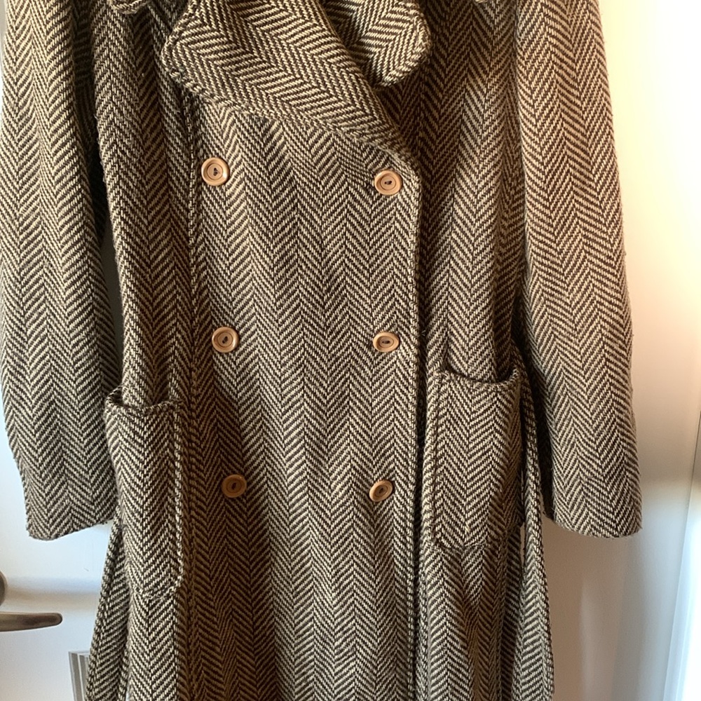 UNITED COLORS OF BENETTON Vintage Brown Houndstooth Jacket - Size 46 (Medium) - Picture 7 of 16